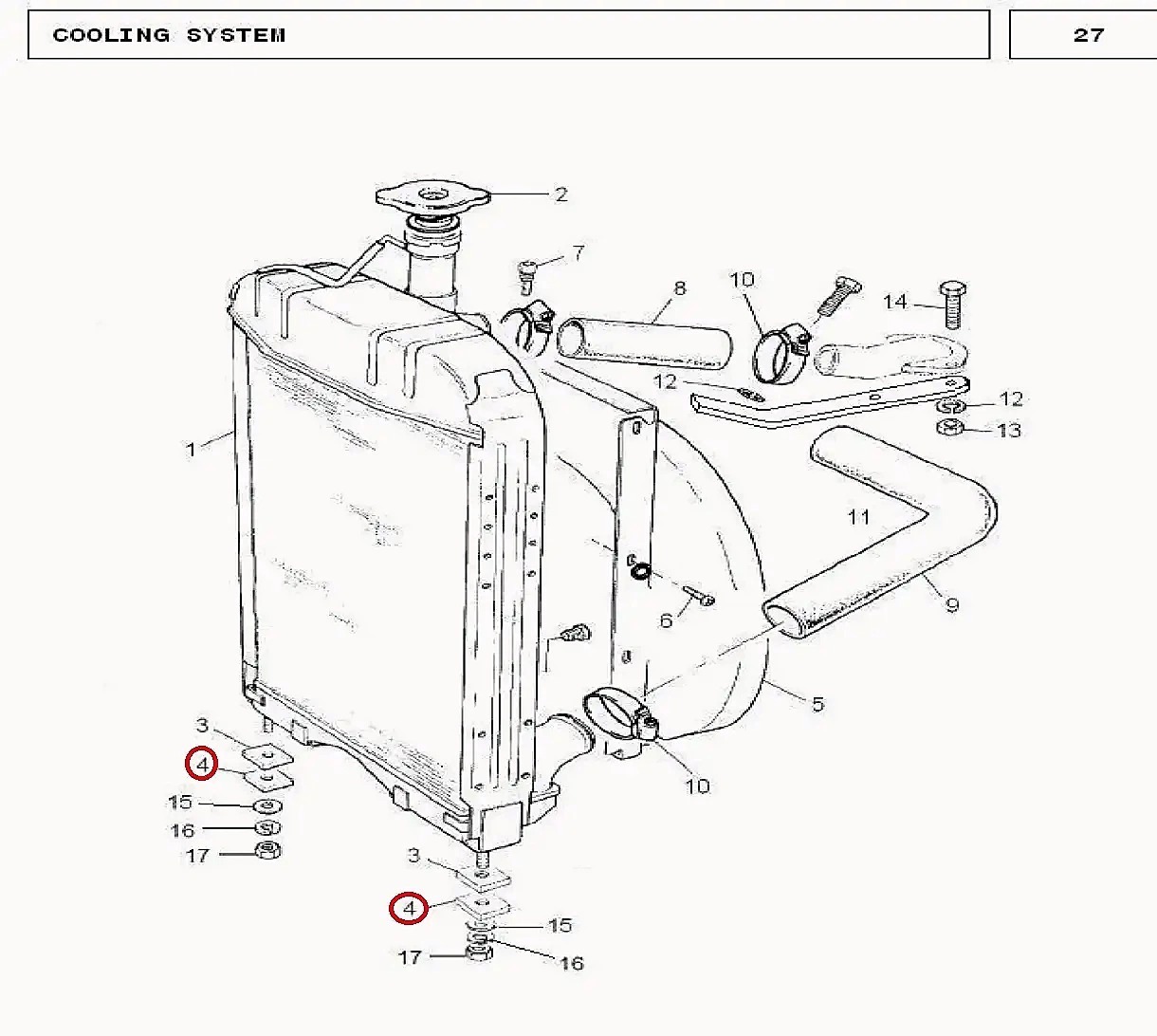 Millat Massey Ferguson Tractor Spare Part MOUNTINGPAD RADIATOR 21005121005 - Massey Ferguson tractor spare part