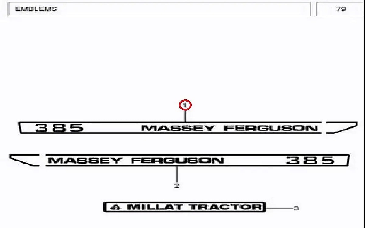 Millat Massey Ferguson Tractor Spare Part 3 EMBLEM 385 LH 4830031483003 S 1 - Massey Ferguson tractor spare part