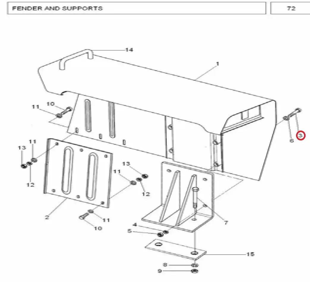 Diagram reference for Millat Massey Ferguson Tractor Spare Part BOLT 1220 X 21234004134004 - Massey Ferguson tractor spare part