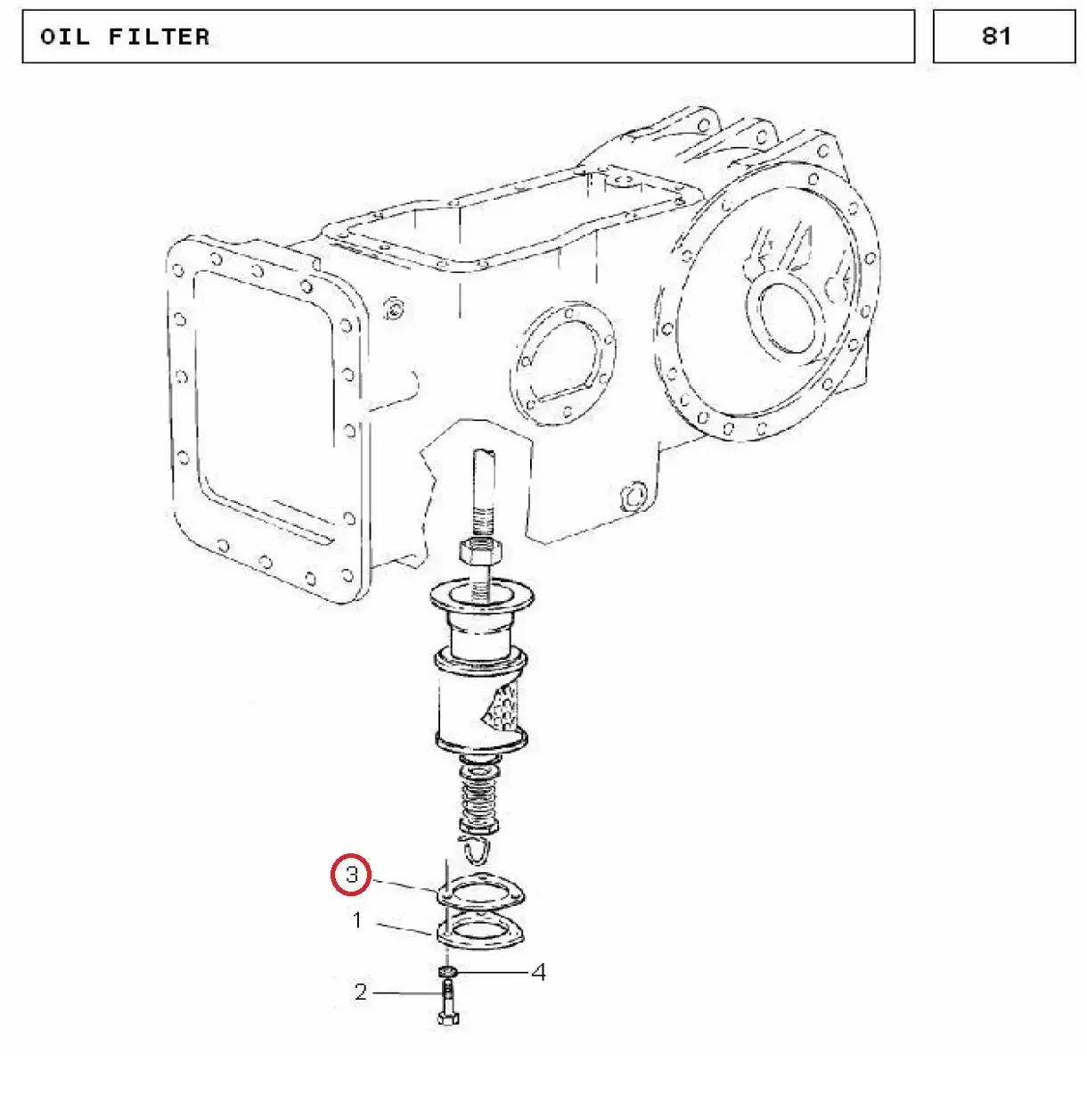 Diagram reference for Millat Massey Ferguson Tractor Spare Part GASKET 41005141005 - Massey Ferguson tractor spare part