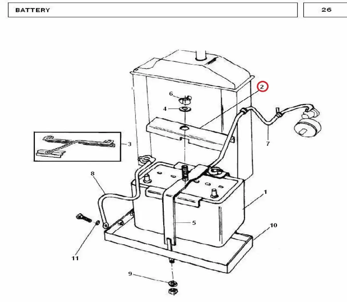 Diagram reference for Millat Massey Ferguson Tractor Spare Part COVER BTRYCELL 31026131026 S 1 - Massey Ferguson tractor spare part