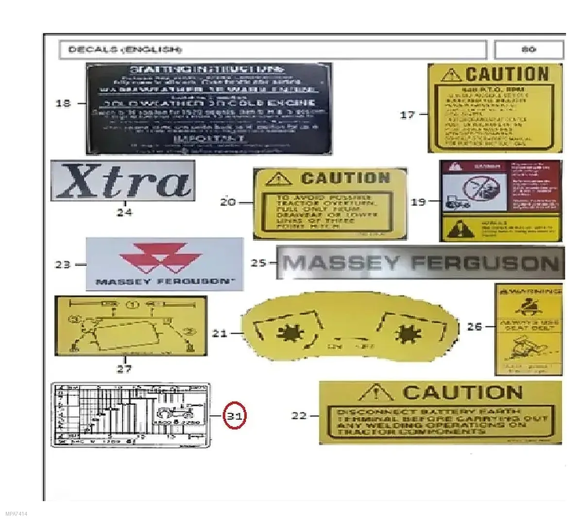 Millat Massey Ferguson Tractor Spare Part KIT DECAL 24033018133018 - Massey Ferguson tractor spare part