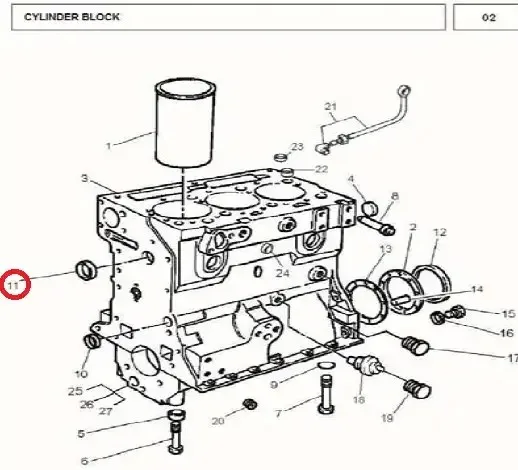 Diagram reference for Millat Massey Ferguson Tractor Spare Part PLUG 18197133157143 - Massey Ferguson tractor spare part