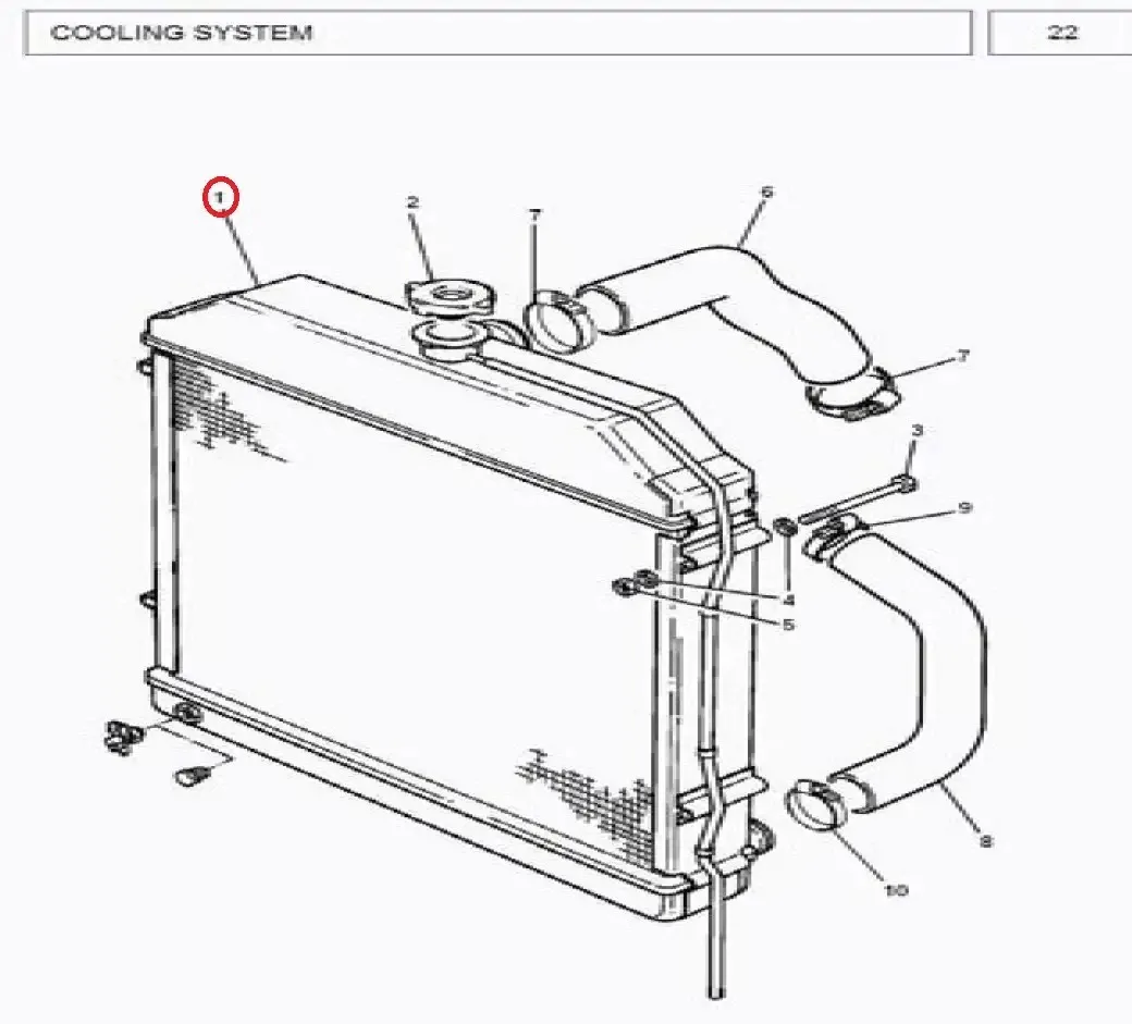 Diagram reference for Millat Massey Ferguson Tractor Spare Part 2 RADIATOR MF 375 38521304212130142 - Massey Ferguson tractor spare part