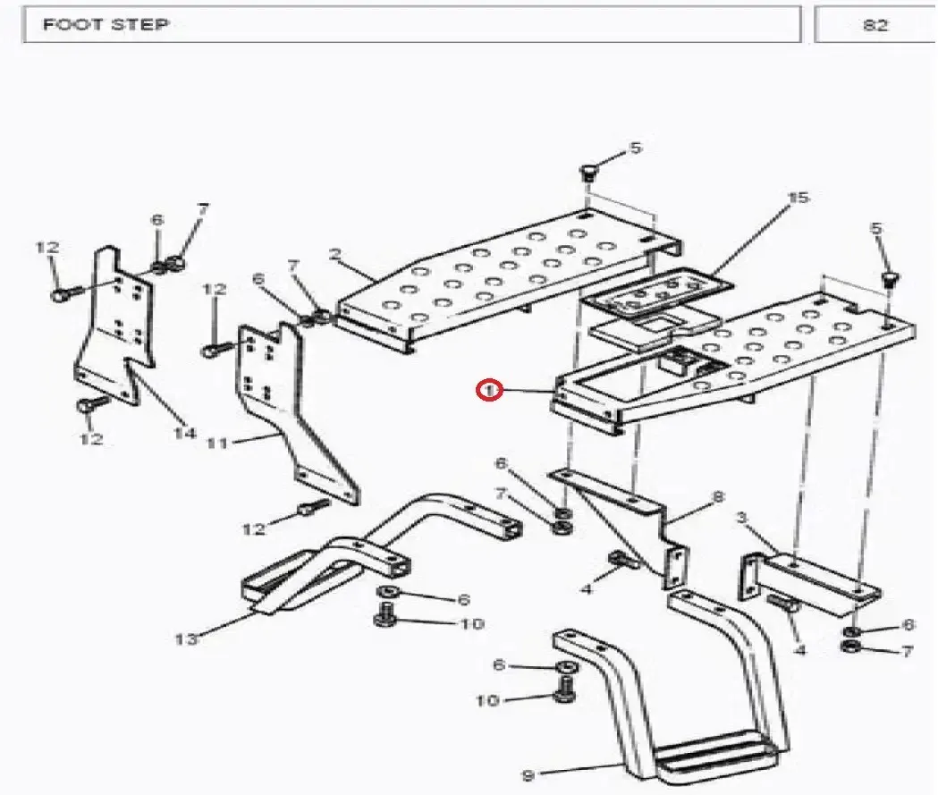 Diagram reference for Millat Massey Ferguson Tractor Spare Part 2 STEPPLATFORMLH 38530380211694028 - Massey Ferguson tractor spare part