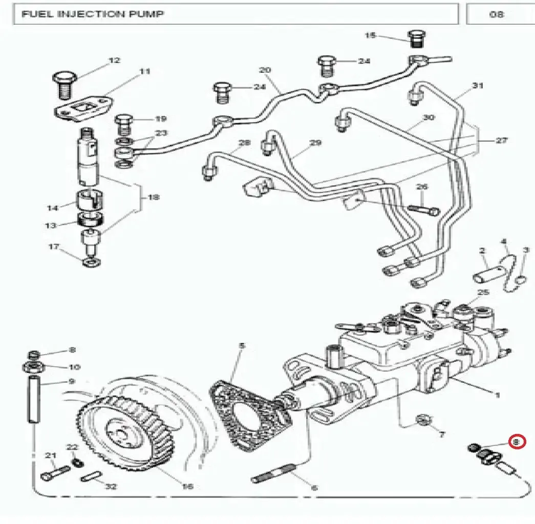 Diagram reference for Millat Massey Ferguson Tractor Spare Part 5 OLIVE 183265118326533811112 - Massey Ferguson tractor spare part