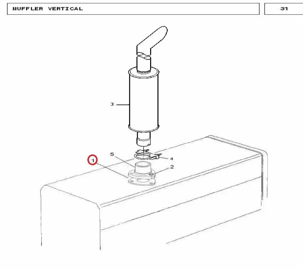 Diagram reference for Millat Massey Ferguson Tractor Spare Part EXHAUST GASKET 20008120008 - Massey Ferguson tractor spare part