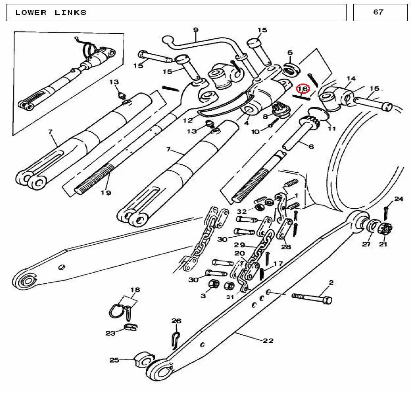 Diagram reference for Millat Massey Ferguson Tractor Spare Part PIN COTTER 25019125019 MODEL 2025 - Massey Ferguson tractor spare part