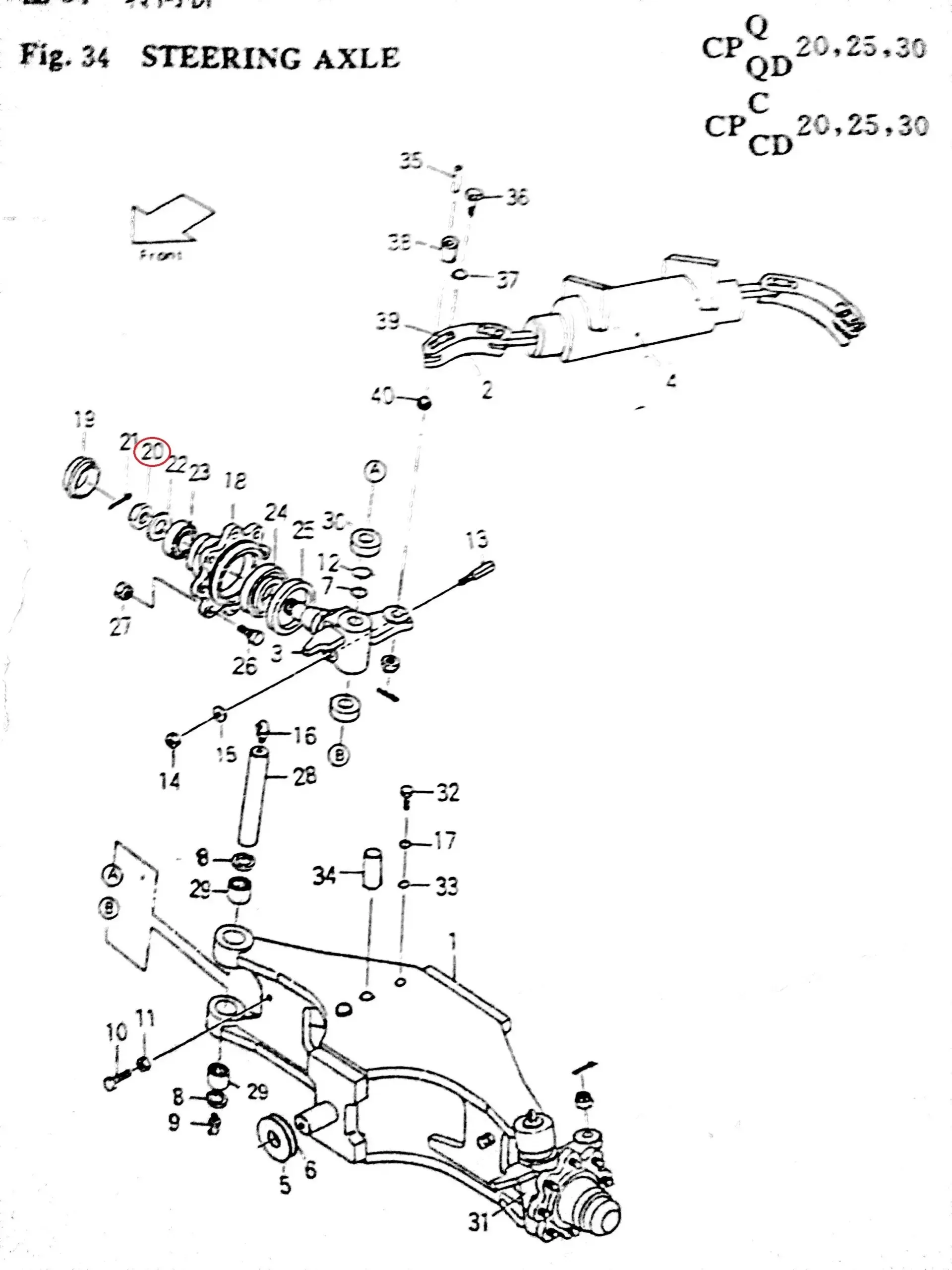 Diagram reference for Millat Massey Ferguson Tractor Spare Part 4 M 30 X 2 NUT 1610448 A 21 B 432311 H - Massey Ferguson tractor spare part