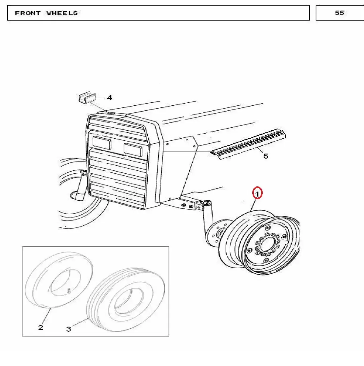 Diagram reference for Millat Massey Ferguson Tractor Spare Part RIMFRONT 600161700111883335 - Massey Ferguson tractor spare part