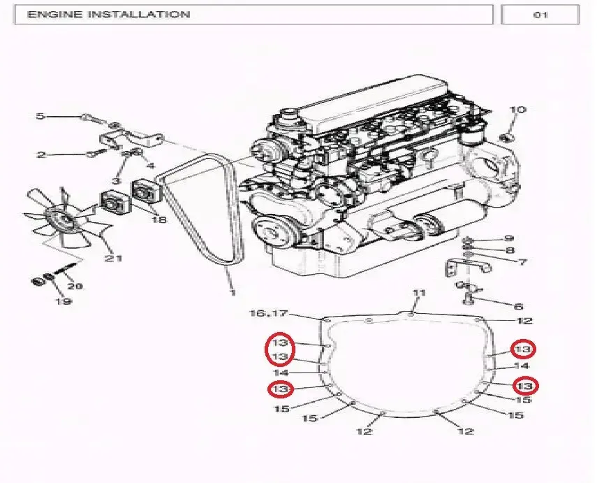 Diagram reference for Millat Massey Ferguson Tractor Spare Part 2 BOLT M 12 X 60 MM 18307213019853 - Massey Ferguson tractor spare part