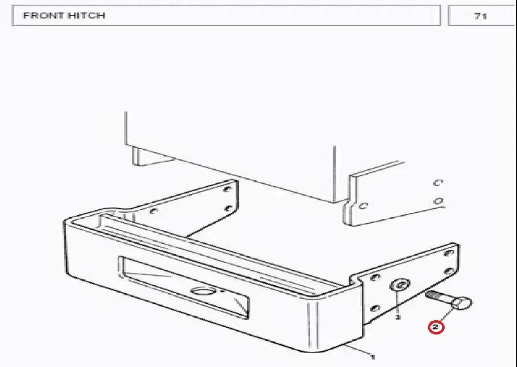Diagram reference for Millat Massey Ferguson Tractor Spare Part 0 BOLT 5811 X 1124430101443010 - Massey Ferguson tractor spare part