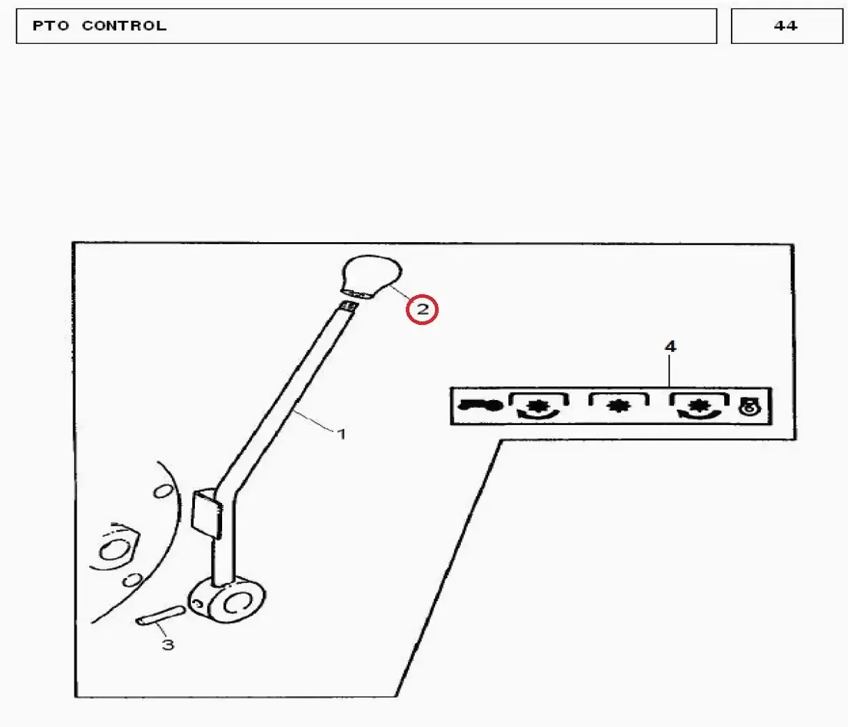 Diagram reference for Millat Massey Ferguson Tractor Spare Part KNOBPTO LEVER 4900211877461 - Massey Ferguson tractor spare part