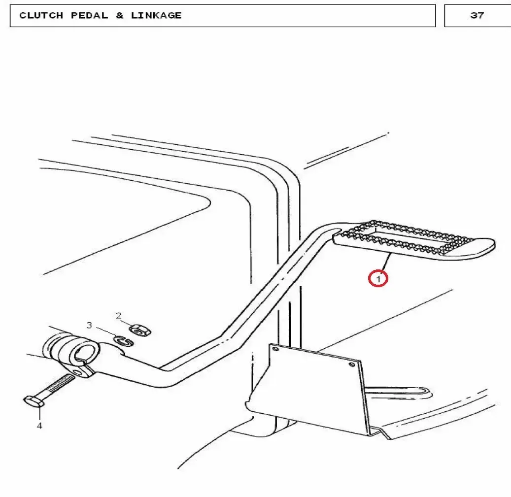 Diagram reference for Millat Massey Ferguson Tractor Spare Part PEDALCLUTCH 4600111861169 - Massey Ferguson tractor spare part