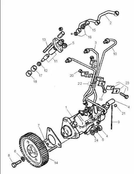 Diagram reference for Millat Massey Ferguson Tractor Spare Part 2 GEAR FUEL PUMP DRIVING 185142118514231164632 - Massey Ferguson tractor spare part