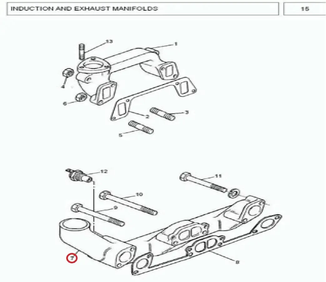 Diagram reference for Millat Massey Ferguson Tractor Spare Part 4 INDUCTIONMANIFOLD 385183144183144 S 1 - Massey Ferguson tractor spare part