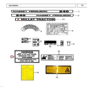 Millat Massey Ferguson Tractor Spare Part DECALWARNING 23318123318 - Massey Ferguson tractor spare part