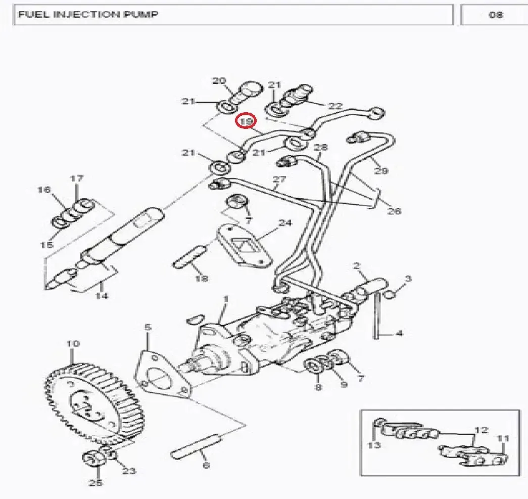 Diagram reference for Millat Massey Ferguson Tractor Spare Part 6 PIPE 3 T 2601850261185026 - Massey Ferguson tractor spare part