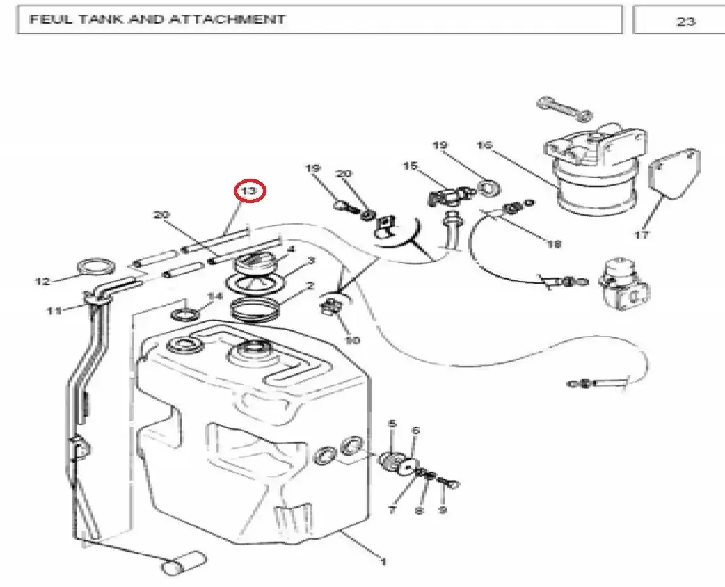 Diagram reference for Millat Massey Ferguson Tractor Spare Part 4 PIPE FUELTOUTER 1935241193524 - Massey Ferguson tractor spare part