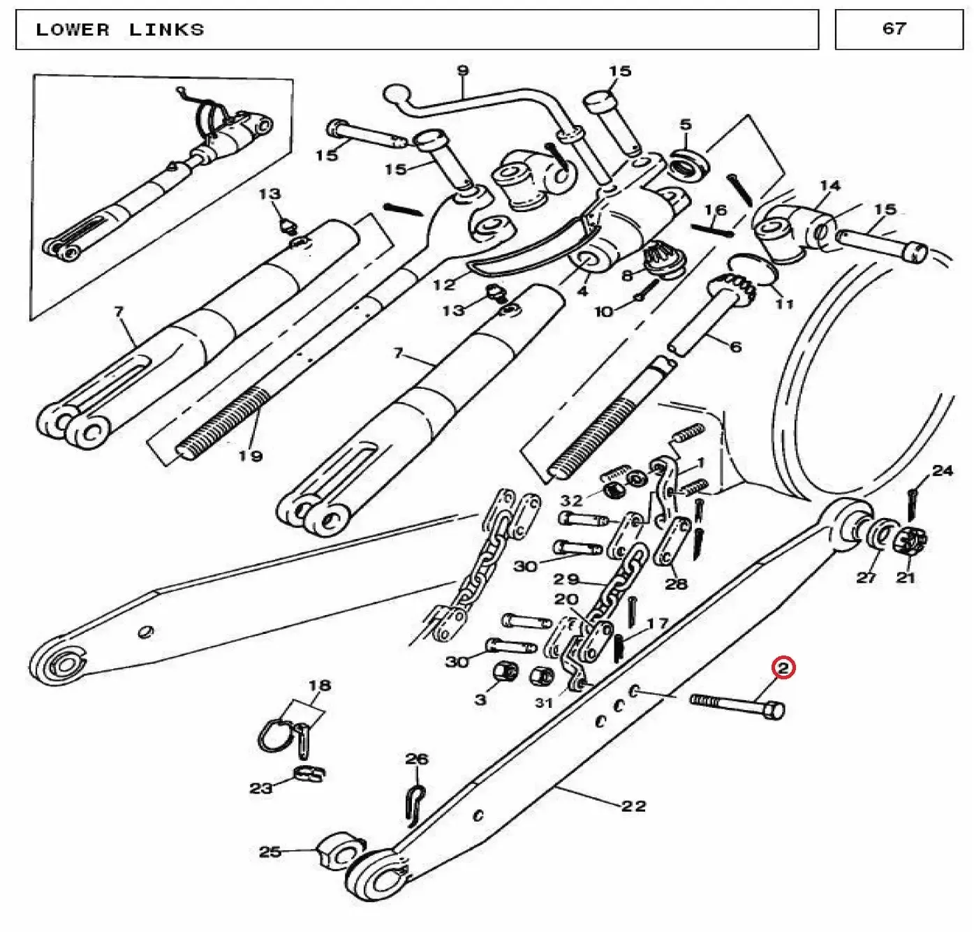Diagram reference for Millat Massey Ferguson Tractor Spare Part BOLT SPECIAL 5818 UNF 2 A 25057125057 - Massey Ferguson tractor spare part