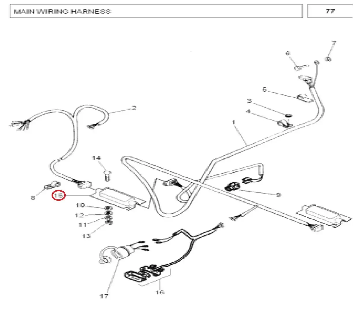 Diagram reference for Millat Massey Ferguson Tractor Spare Part COVER HARNESS 2403211679525 - Massey Ferguson tractor spare part