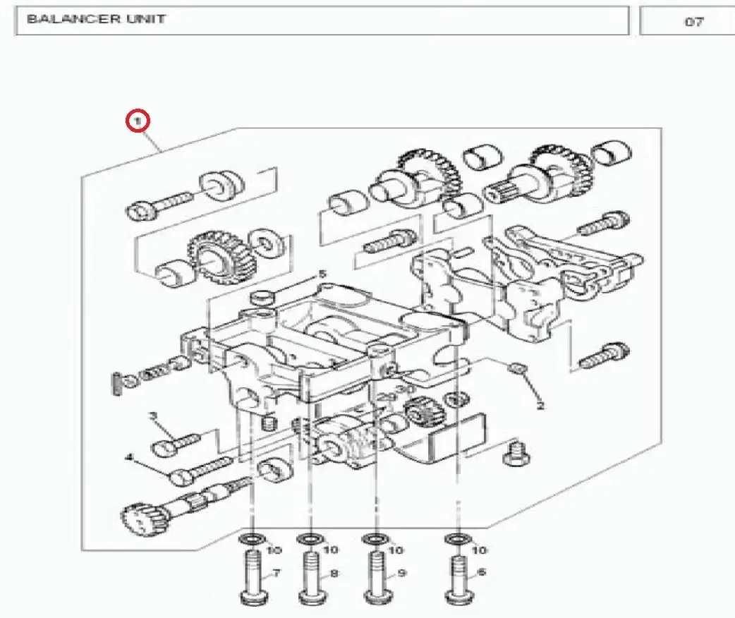 Diagram reference for Millat Massey Ferguson Tractor Spare Part 4 BALANCERUNIT 1831041183104 - Massey Ferguson tractor spare part
