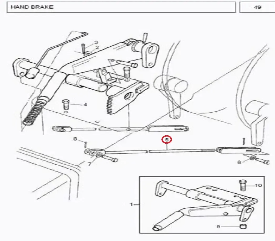 Diagram reference for Millat Massey Ferguson Tractor Spare Part 5 ASSY ROD YOKESMALL 1150051115005 - Massey Ferguson tractor spare part