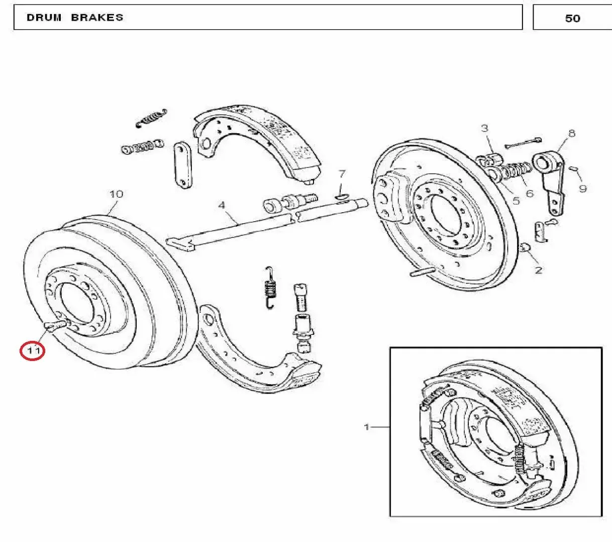 Diagram reference for Millat Massey Ferguson Tractor Spare Part SCREW BRAKEDRUM 10260110260 - Massey Ferguson tractor spare part