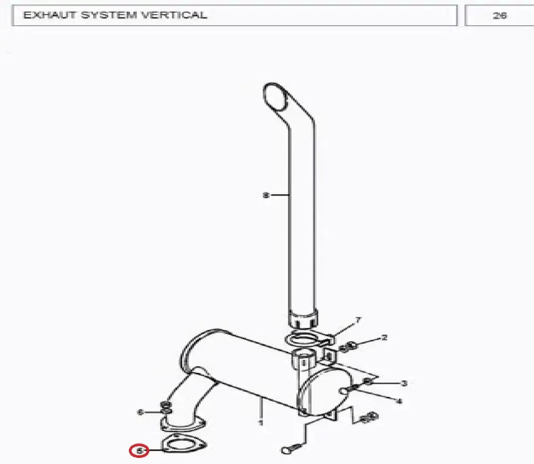 Diagram reference for Millat Massey Ferguson Tractor Spare Part 5 GASKET 2030051203005 - Massey Ferguson tractor spare part