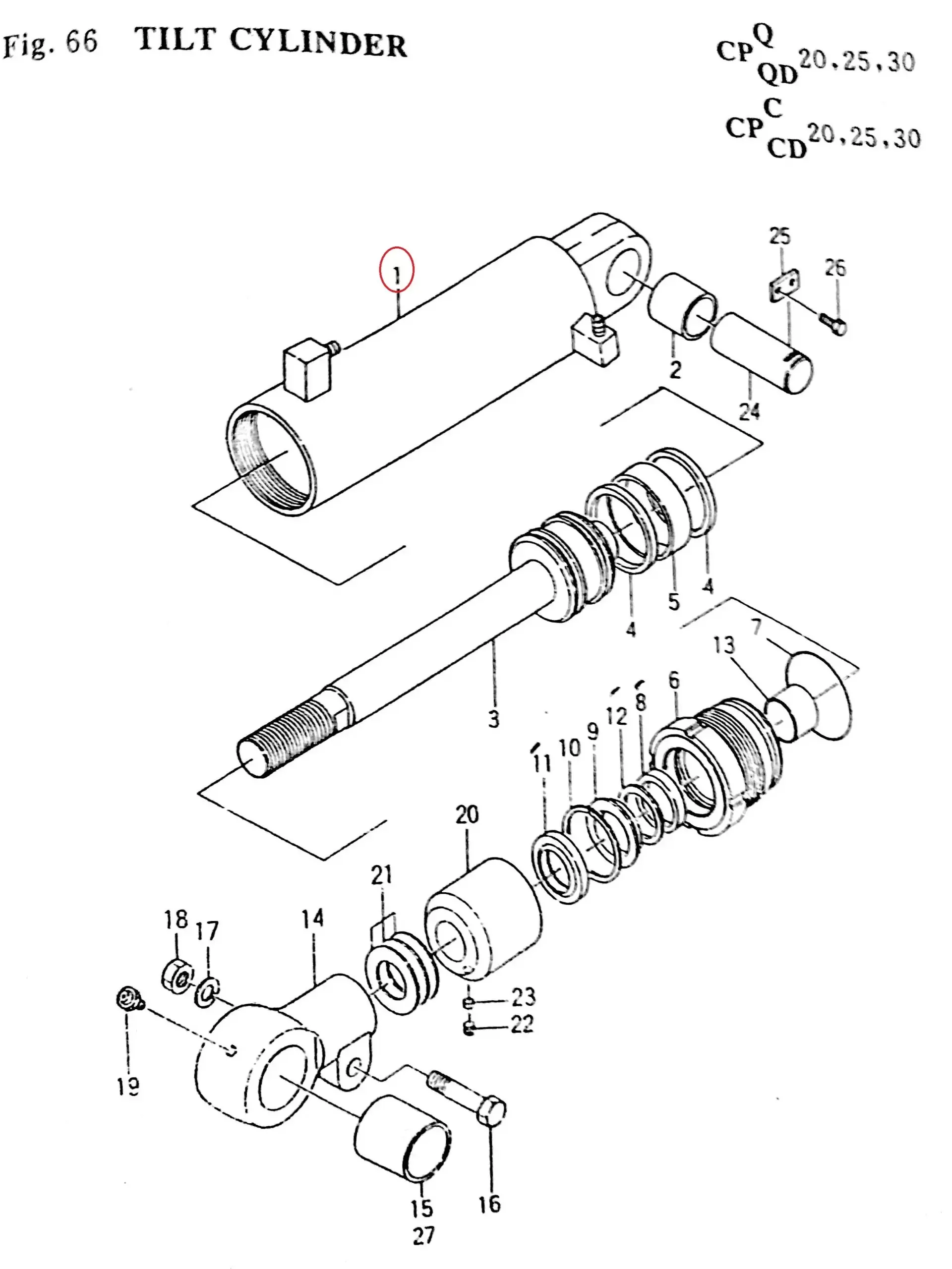 Diagram reference for Millat Massey Ferguson Tractor Spare Part D 20 B 850401 CYLINDERTUBELH 8 D 20 B 850401 - Massey Ferguson tractor spare part