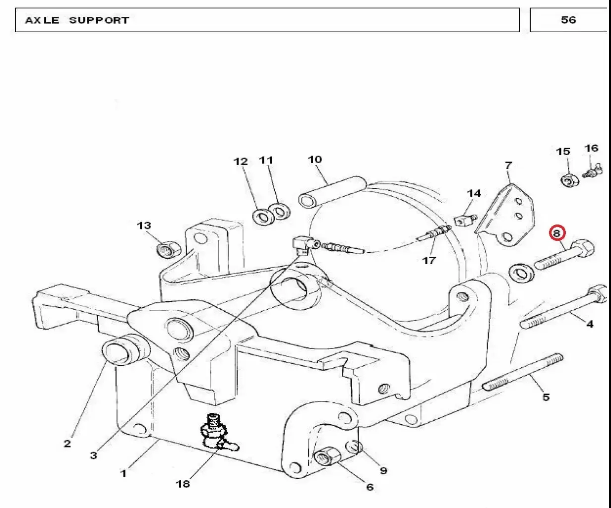Diagram reference for Millat Massey Ferguson Tractor Spare Part BOLT M 16 L 7514078114078 - Massey Ferguson tractor spare part