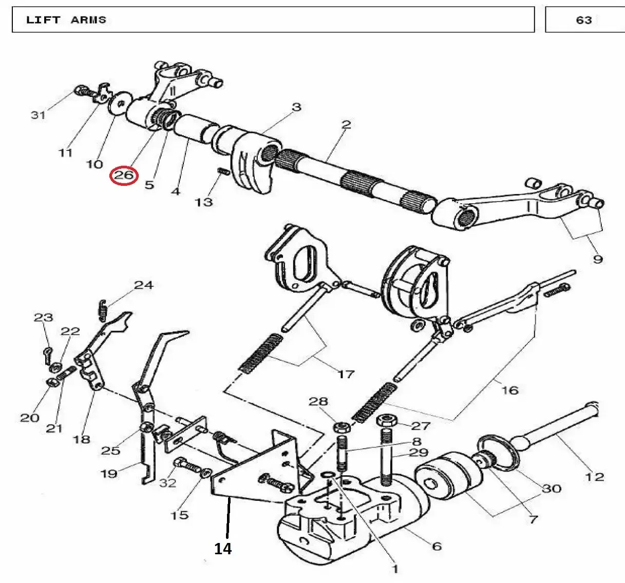 Diagram reference for Millat Massey Ferguson Tractor Spare Part RING SPACER 26091126091 - Massey Ferguson tractor spare part