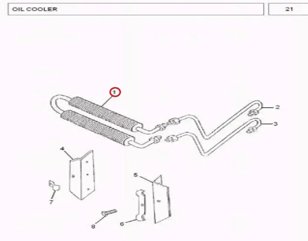 Diagram reference for Millat Massey Ferguson Tractor Spare Part 4 OILCOOLERASSY MF 260 1850541185054 - Massey Ferguson tractor spare part