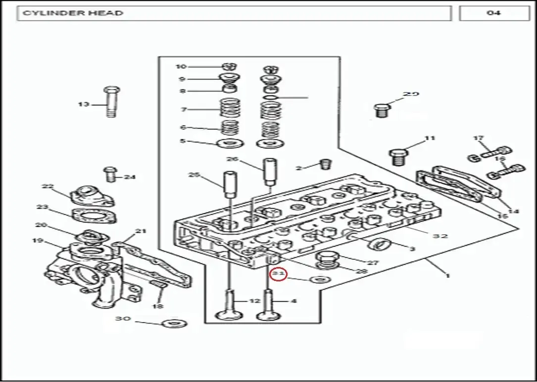 Diagram reference for Millat Massey Ferguson Tractor Spare Part PLUG - Massey Ferguson tractor spare part