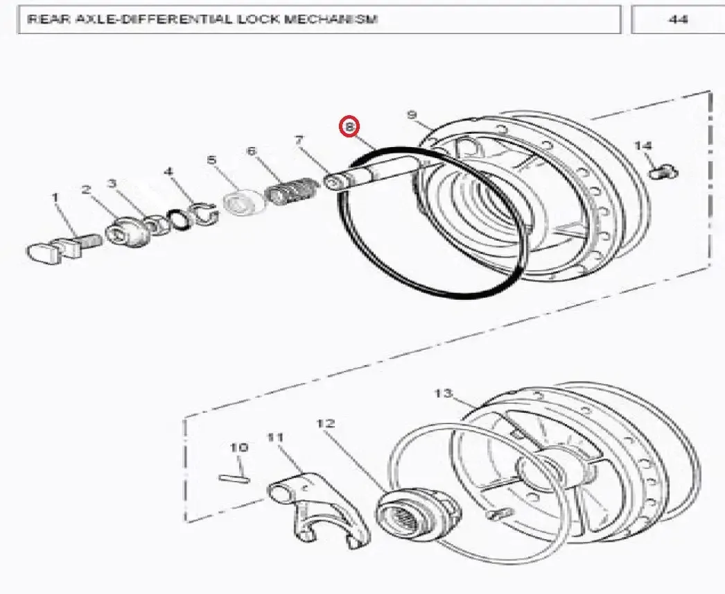 Diagram reference for Millat Massey Ferguson Tractor Spare Part 2 TUBEO RING 10339211860838 - Massey Ferguson tractor spare part