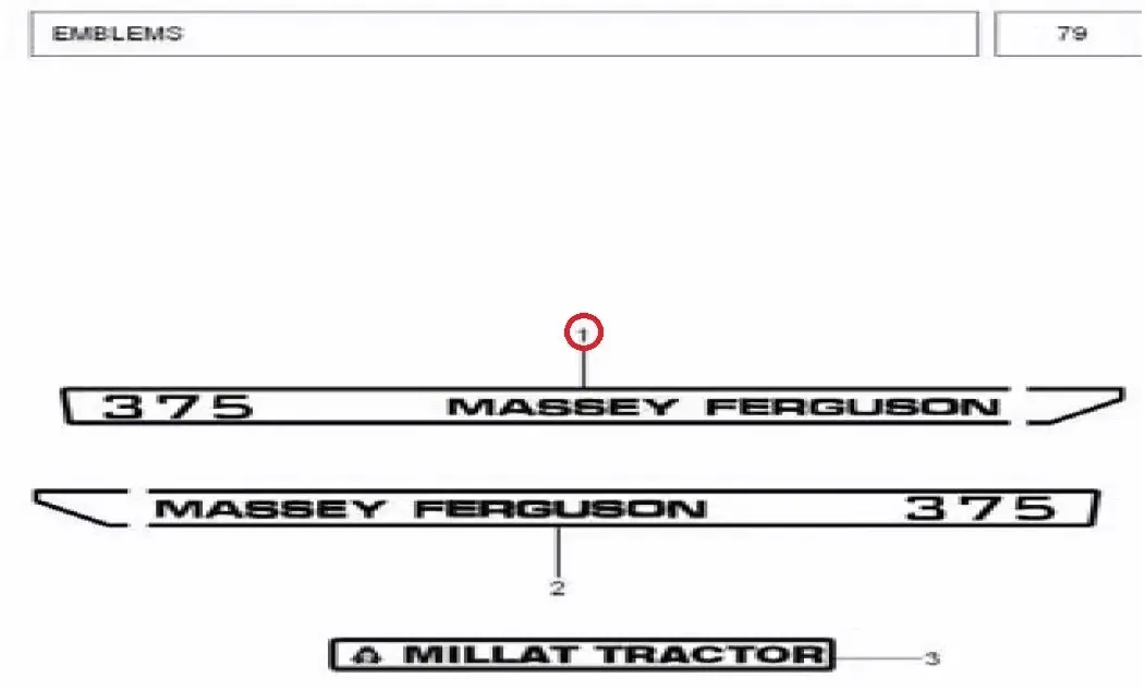 Diagram reference for Millat Massey Ferguson Tractor Spare Part 5 EMBLEMHOODLH 37548600513595629 L - Massey Ferguson tractor spare part