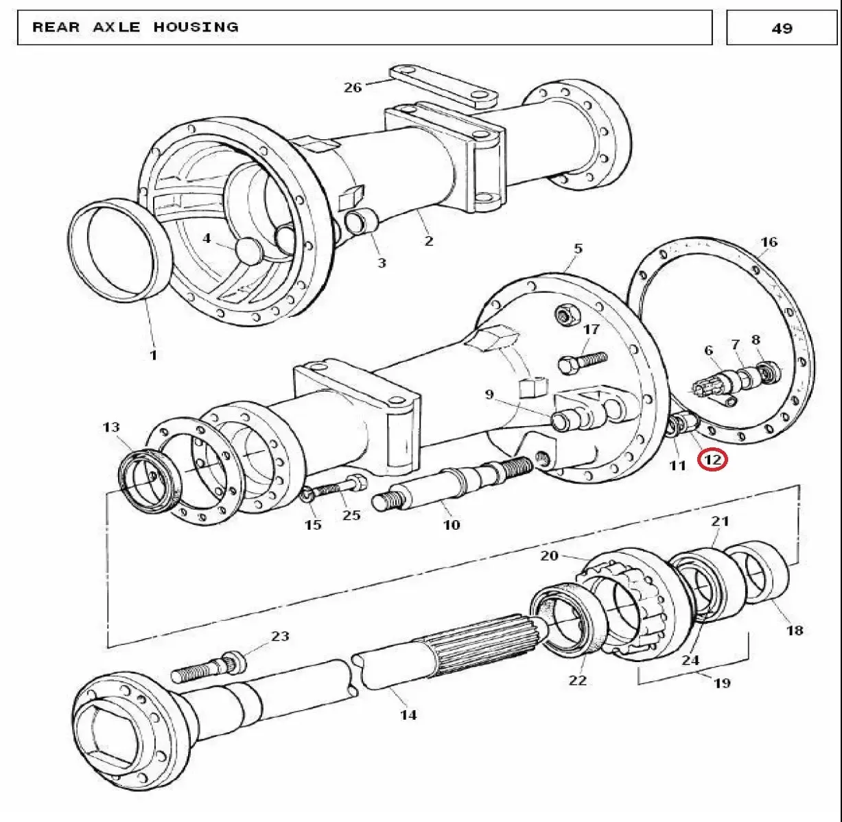 Diagram reference for Millat Massey Ferguson Tractor Spare Part LOCK NUT 5810084110084 - Massey Ferguson tractor spare part