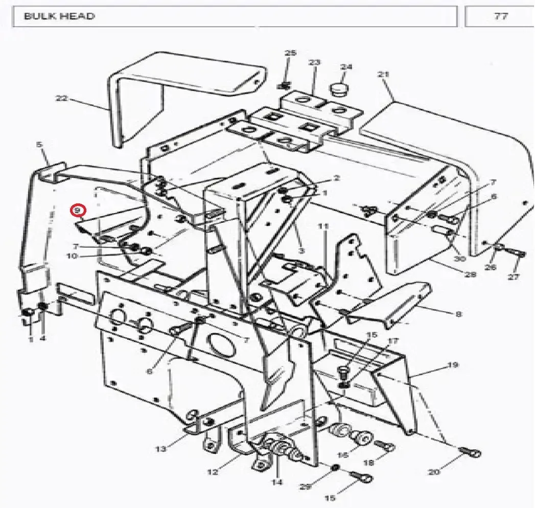 Diagram reference for Millat Massey Ferguson Tractor Spare Part 0 BRACKET SUPPORT RH 16306011696796 - Massey Ferguson tractor spare part