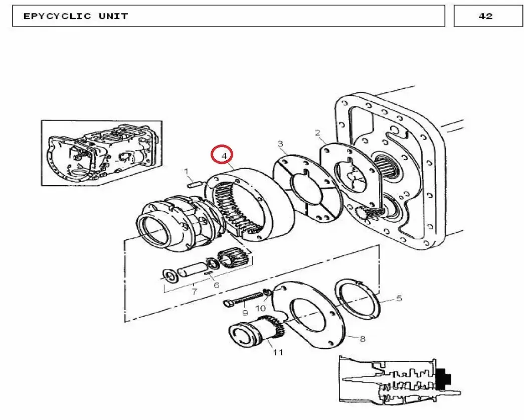 Diagram reference for Millat Massey Ferguson Tractor Spare Part CARRIERUNIT GEAR 1214911671558 - Massey Ferguson tractor spare part