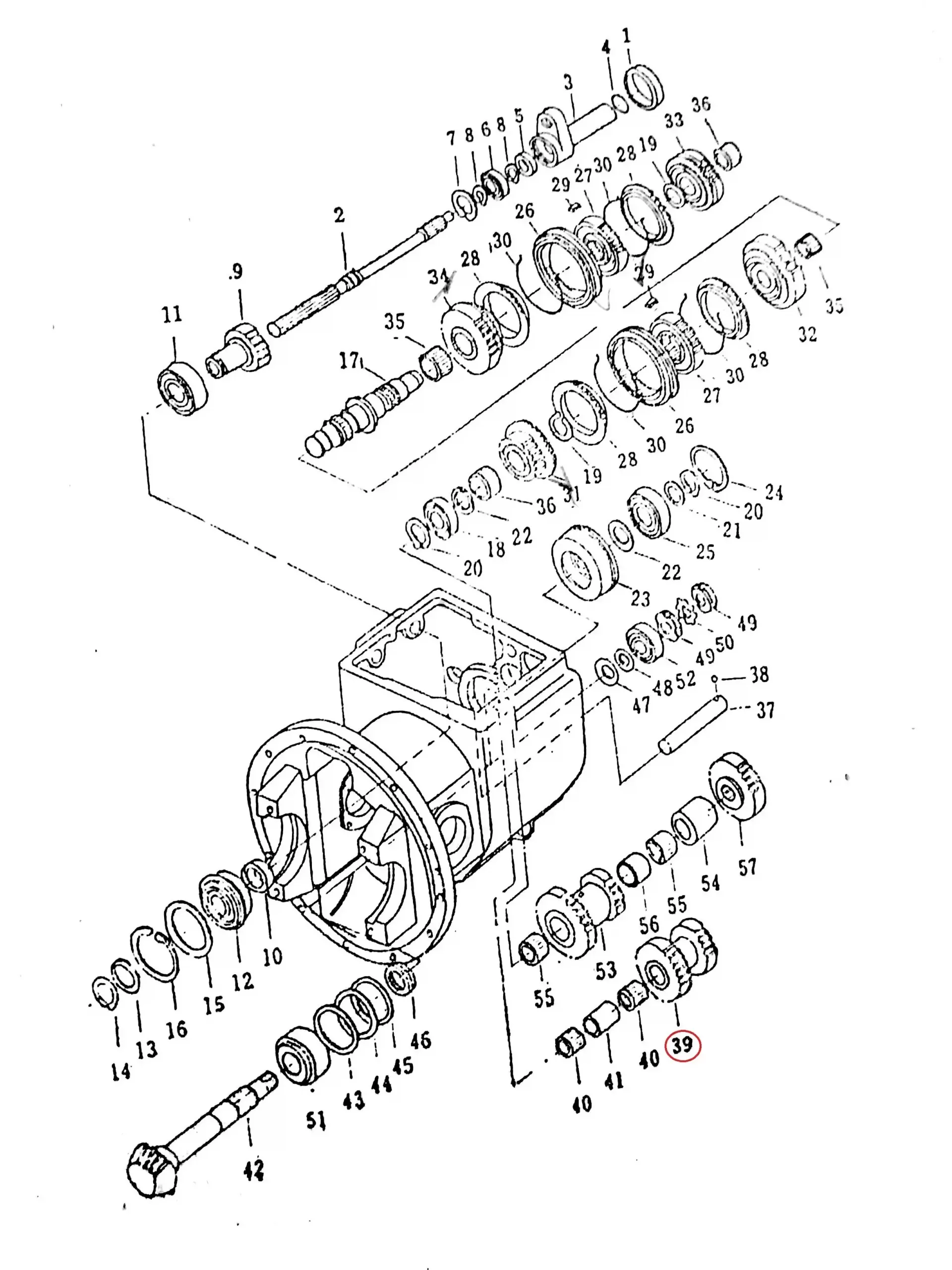 Diagram reference for Millat Massey Ferguson Tractor Spare Part 2 GEAR REVERSEIDLER 12103281200342271 H - Massey Ferguson tractor spare part