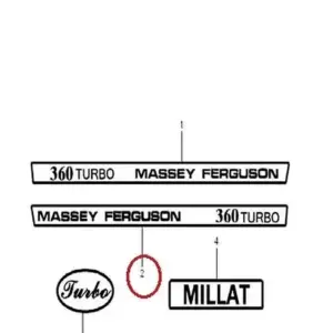 Millat Massey Ferguson Tractor Spare Part 5 EMBLEMHOODLH MF 360 3350151335015 - Massey Ferguson tractor spare part
