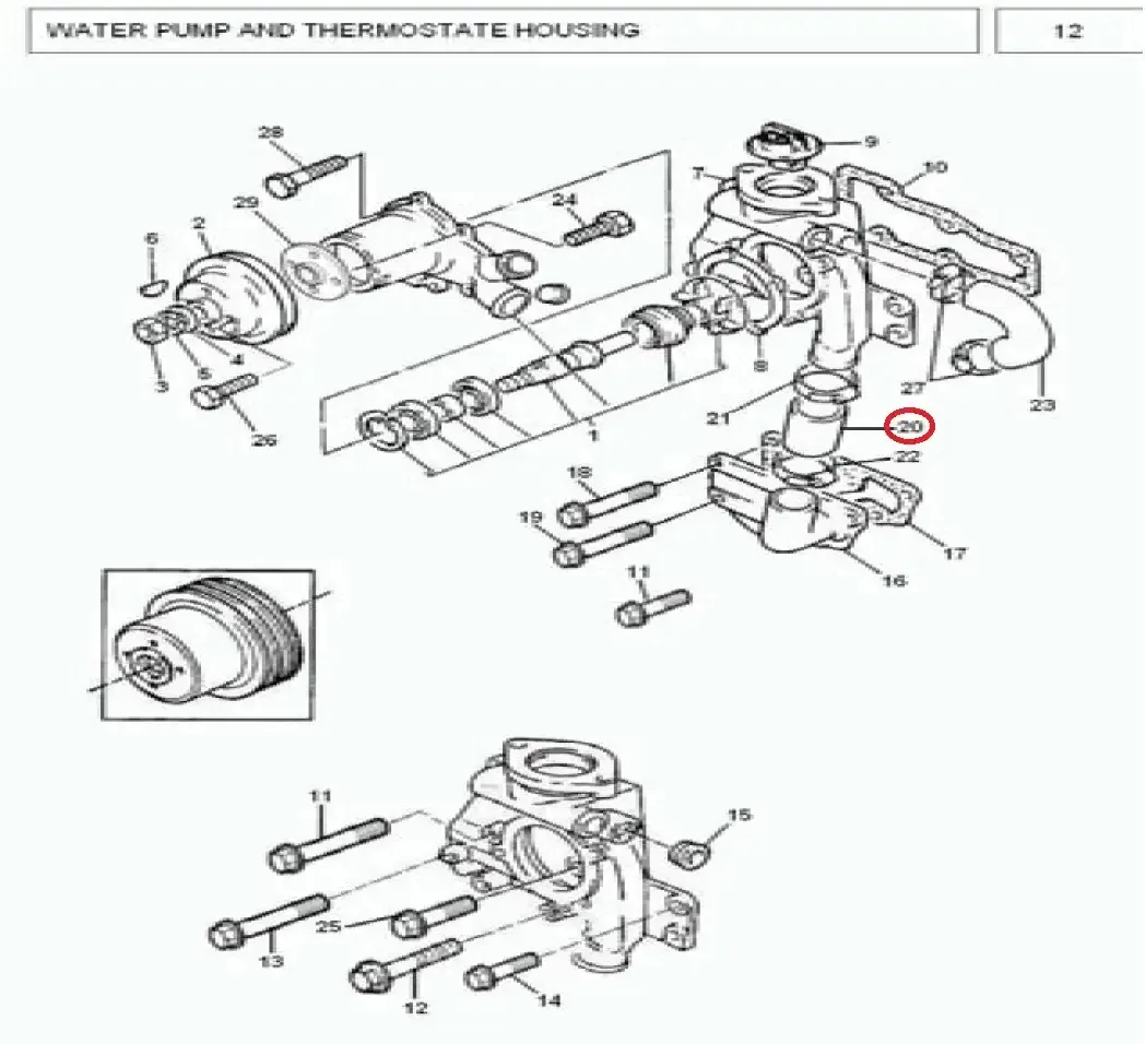 Diagram reference for Millat Massey Ferguson Tractor Spare Part 2 HOSE W PUMP MF 385 1832721183272 - Massey Ferguson tractor spare part