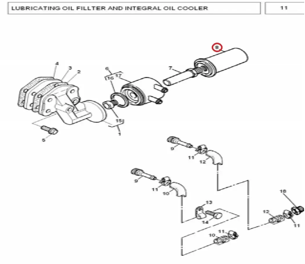 Diagram reference for Millat Massey Ferguson Tractor Spare Part 1 FILTER OIL MF 375 38518322112654403 - Massey Ferguson tractor spare part