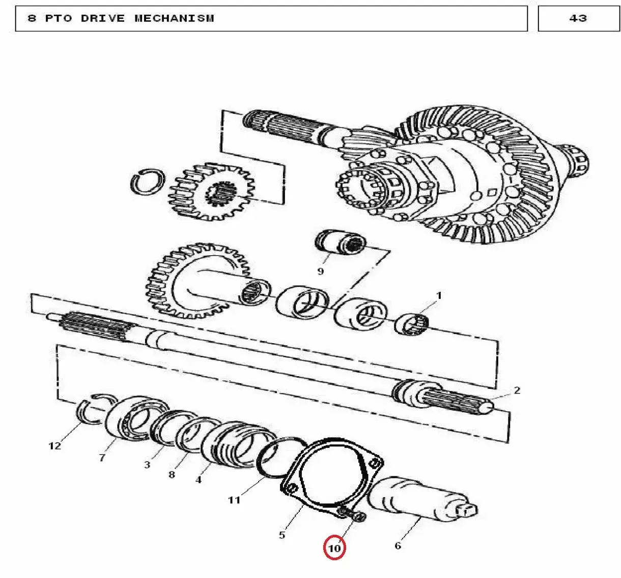 Diagram reference for Millat Massey Ferguson Tractor Spare Part BOLT 71614 UNCL 22325001125001 - Massey Ferguson tractor spare part