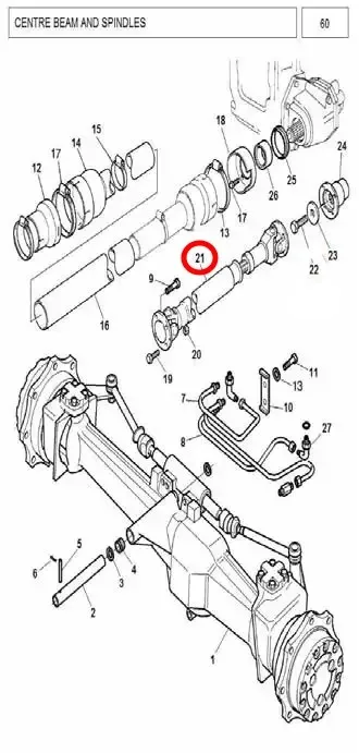 Diagram reference for Millat Massey Ferguson Tractor Spare Part 5 ASSYDRIVE SHAFT MF 385 4 X 414416513771898 - Massey Ferguson tractor spare part