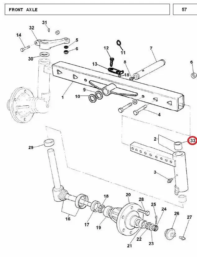 Diagram reference for Millat Massey Ferguson Tractor Spare Part S PIN DLE BUSH 14026114026 - Massey Ferguson tractor spare part