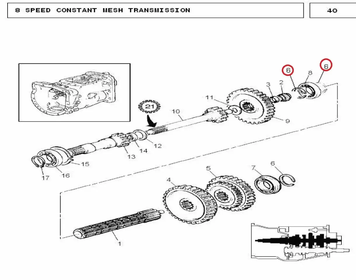 Diagram reference for Millat Massey Ferguson Tractor Spare Part RING CARRIERSHFT 12161112161 - Massey Ferguson tractor spare part