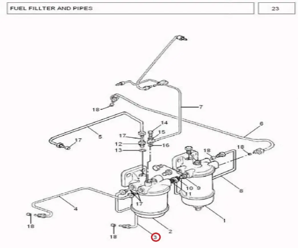 Diagram reference for Millat Massey Ferguson Tractor Spare Part 3 PIPE FILTER TOFI PUMP 2601950031195003 - Massey Ferguson tractor spare part