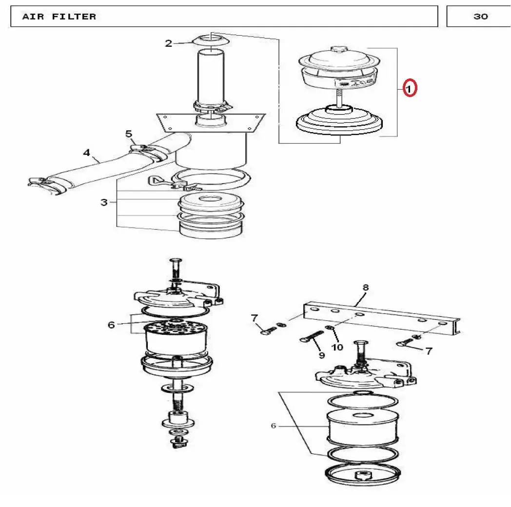 Diagram reference for Millat Massey Ferguson Tractor Spare Part 0 PRECLEANER 240 NEW 45500845301011693129 - Massey Ferguson tractor spare part