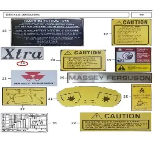 Millat Massey Ferguson Tractor Spare Part DECALXTRA 3307916249151 - Massey Ferguson tractor spare part